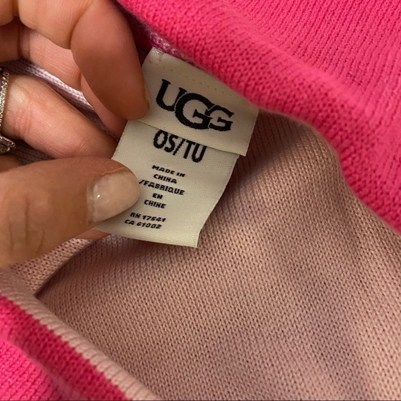 UGG | Intarsia Logo Knit Beanie Pink NEW